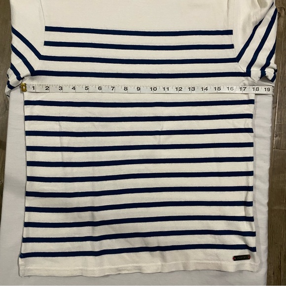 Journal Standard men's white/blue border T-shirt, Japan size M (US S) - Picture 4 of 7